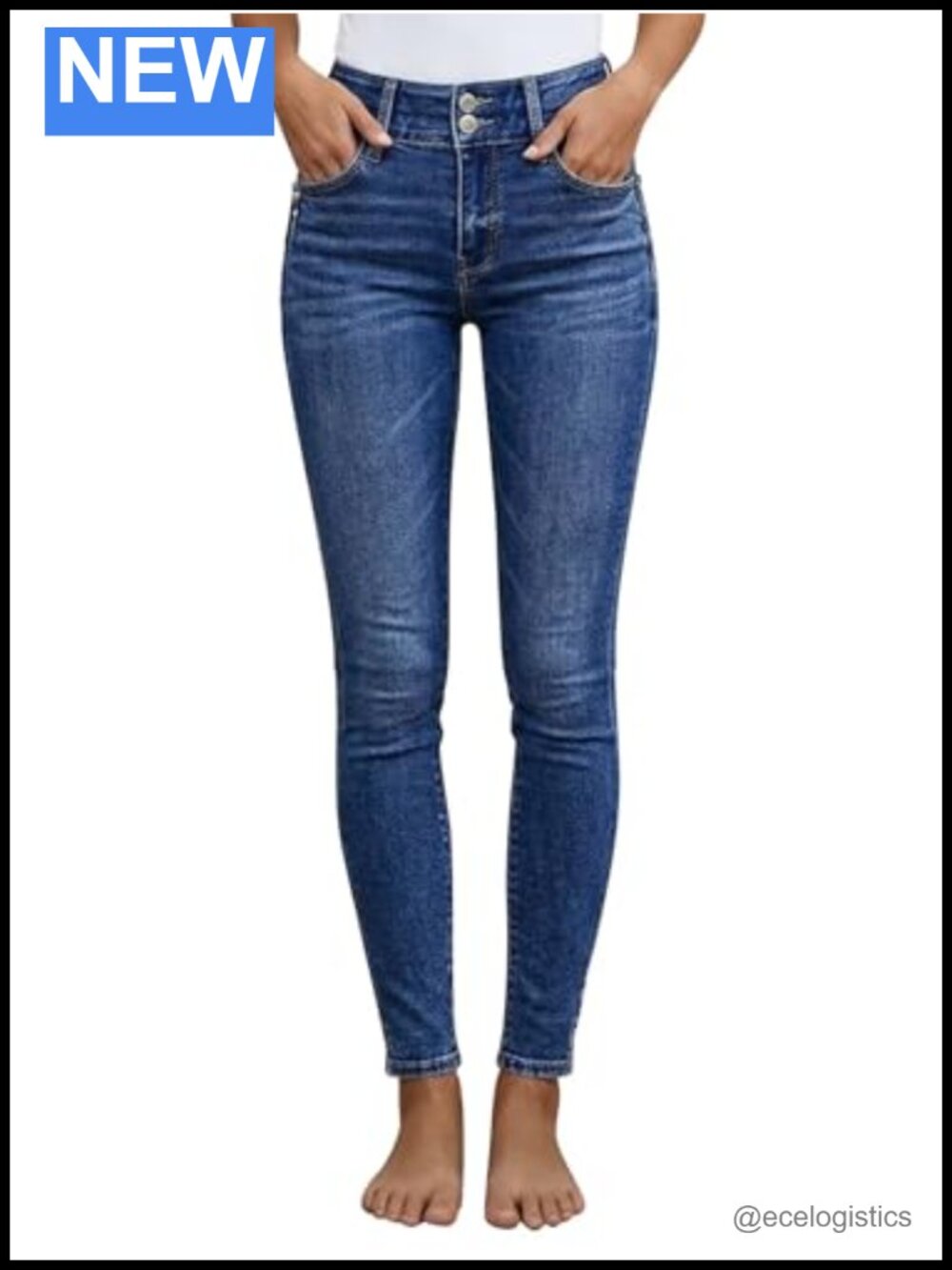 High Rise Butt Lifting Skinny Jeans Cotton Spandex